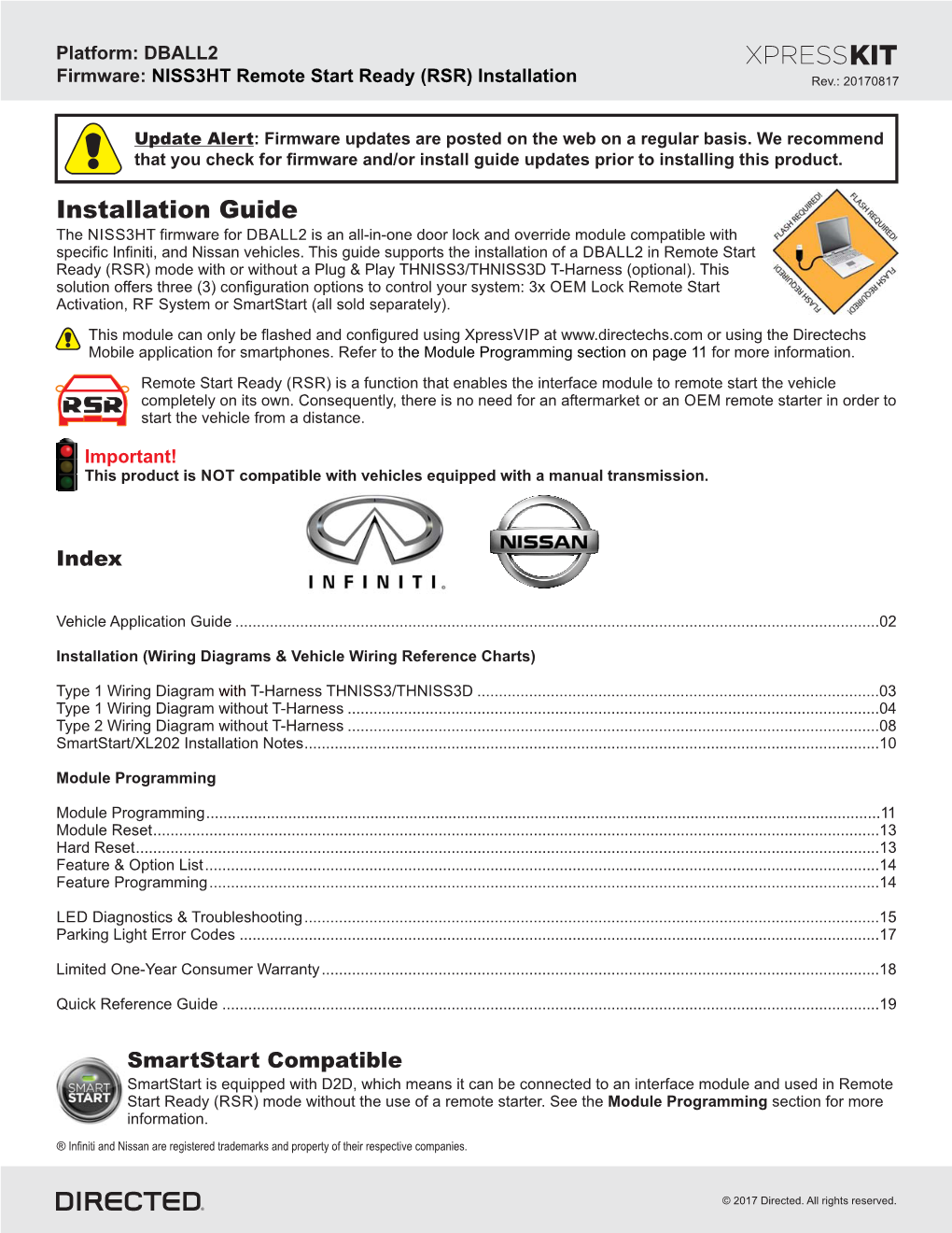 Installation Guide Theniss3h T Firmware for DBALL 2 Is an All-In-One Door Lock and Override Module Compatible with Specific Infiniti, and Nissan Vehicles