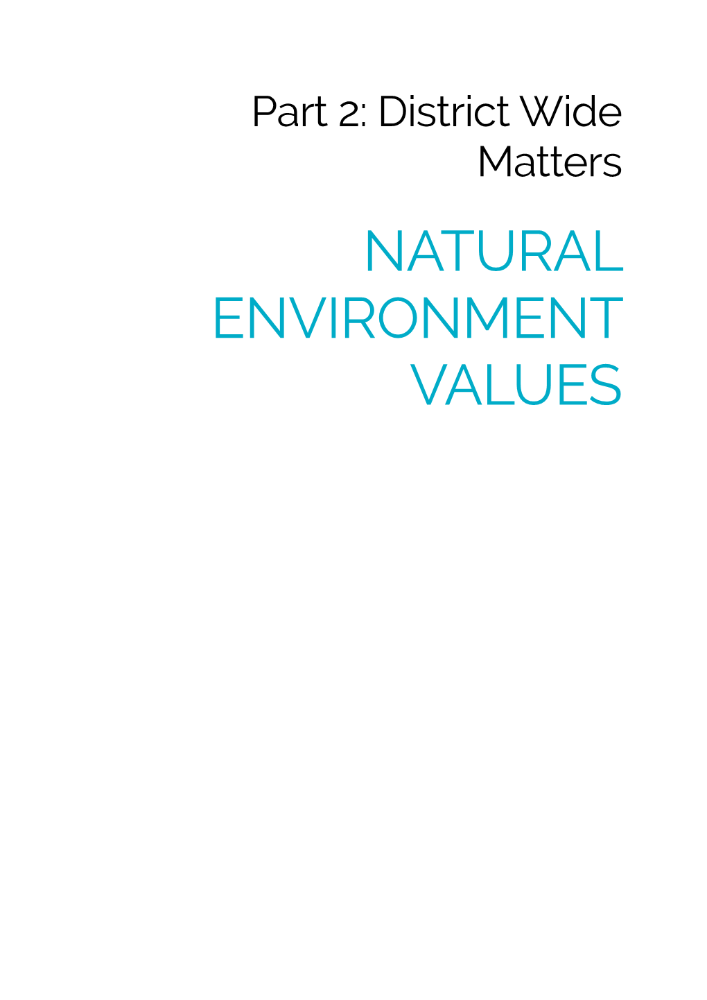 Natural Environment Values