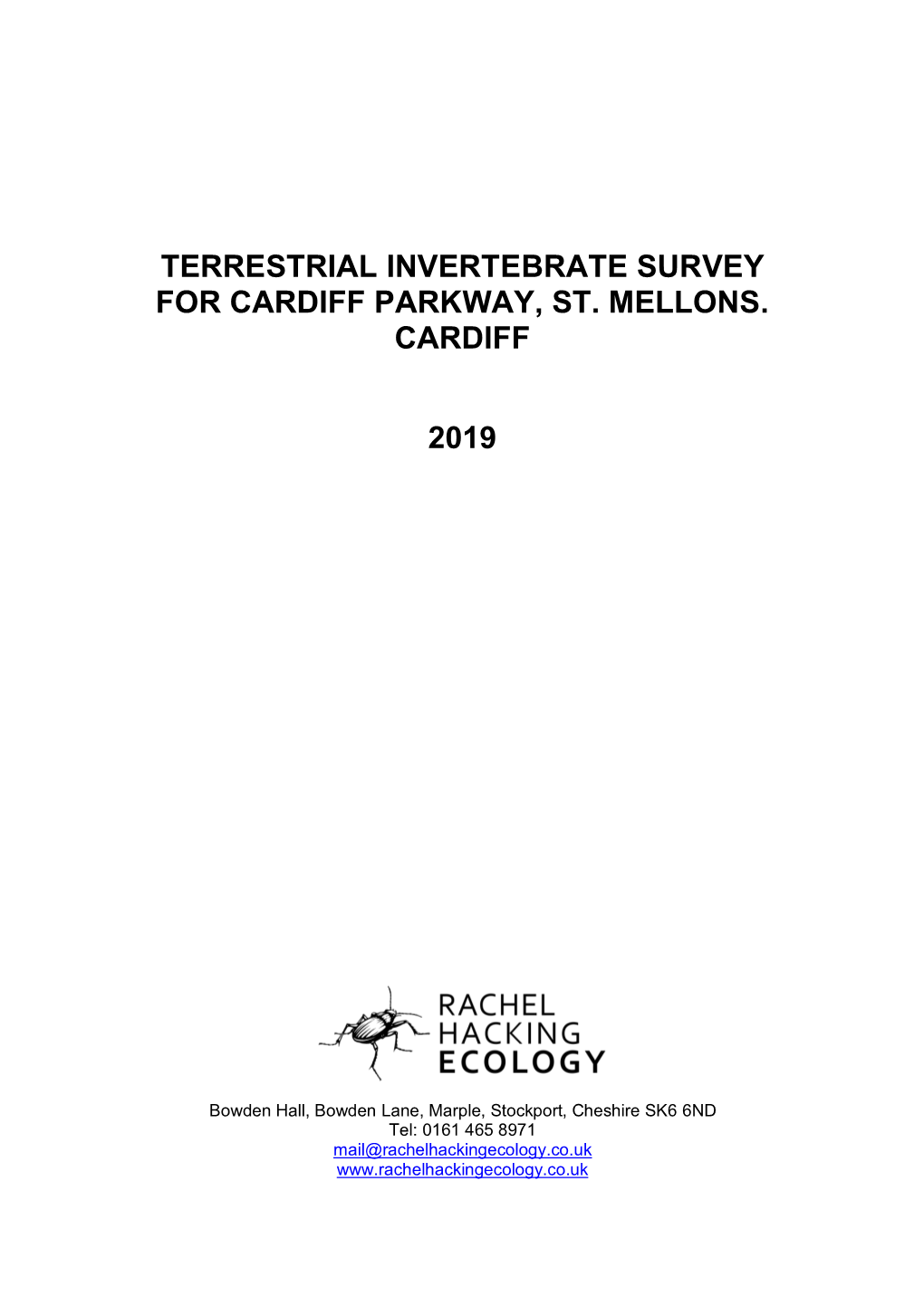 Terrestrial Invertebrate Survey for Cardiff Parkway, St. Mellons, Cardiff