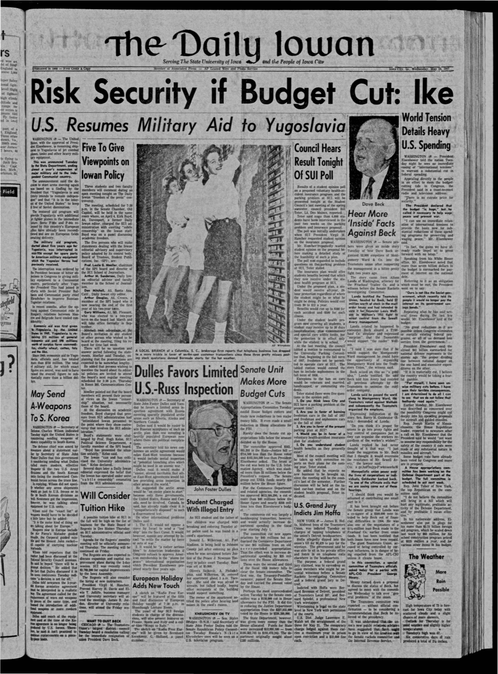 Daily Iowan (Iowa City, Iowa), 1957-05-15