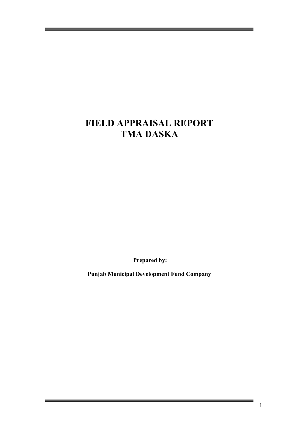 Field Appraisal Report Tma Daska