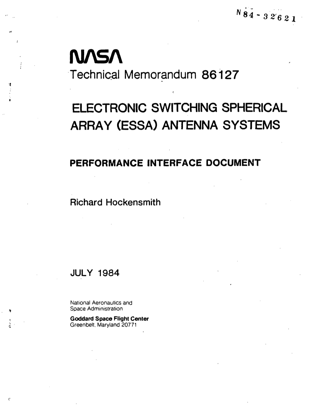 Technical Memorandum 86127