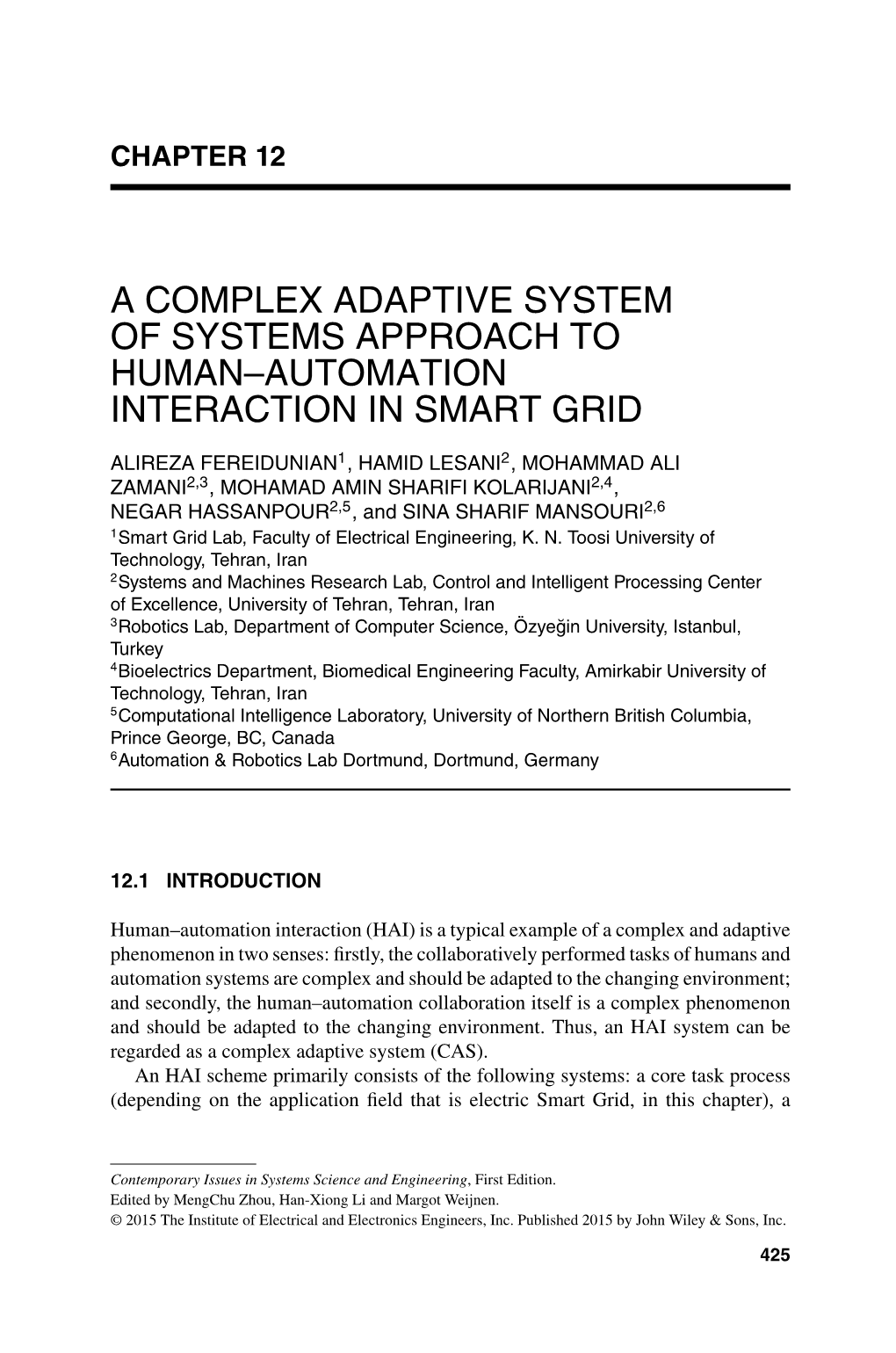A Complex Adaptive System of Systems Approach to Human–Automation Interaction in Smart Grid