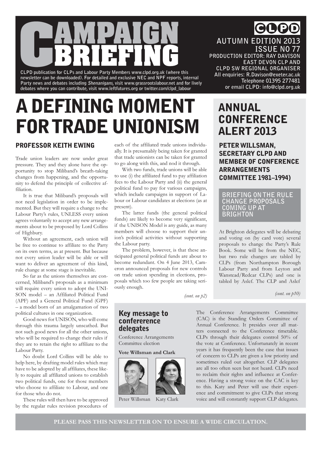 A Defining Moment for Trade Unionism