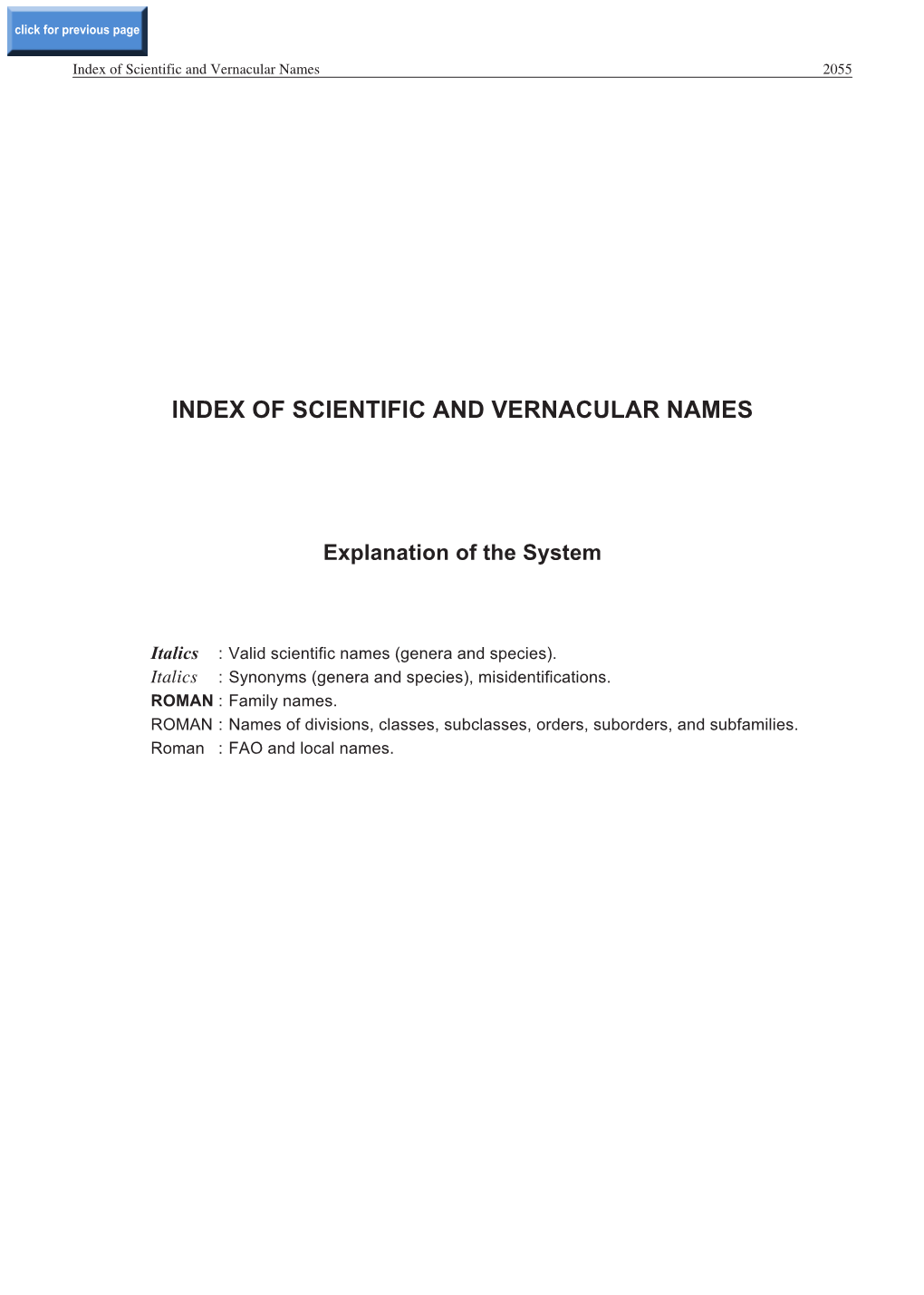 Index of Scientific and Vernacular Names 2055