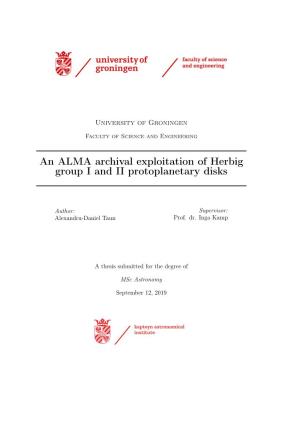 An ALMA Archival Exploitation of Herbig Group I and II Protoplanetary Disks