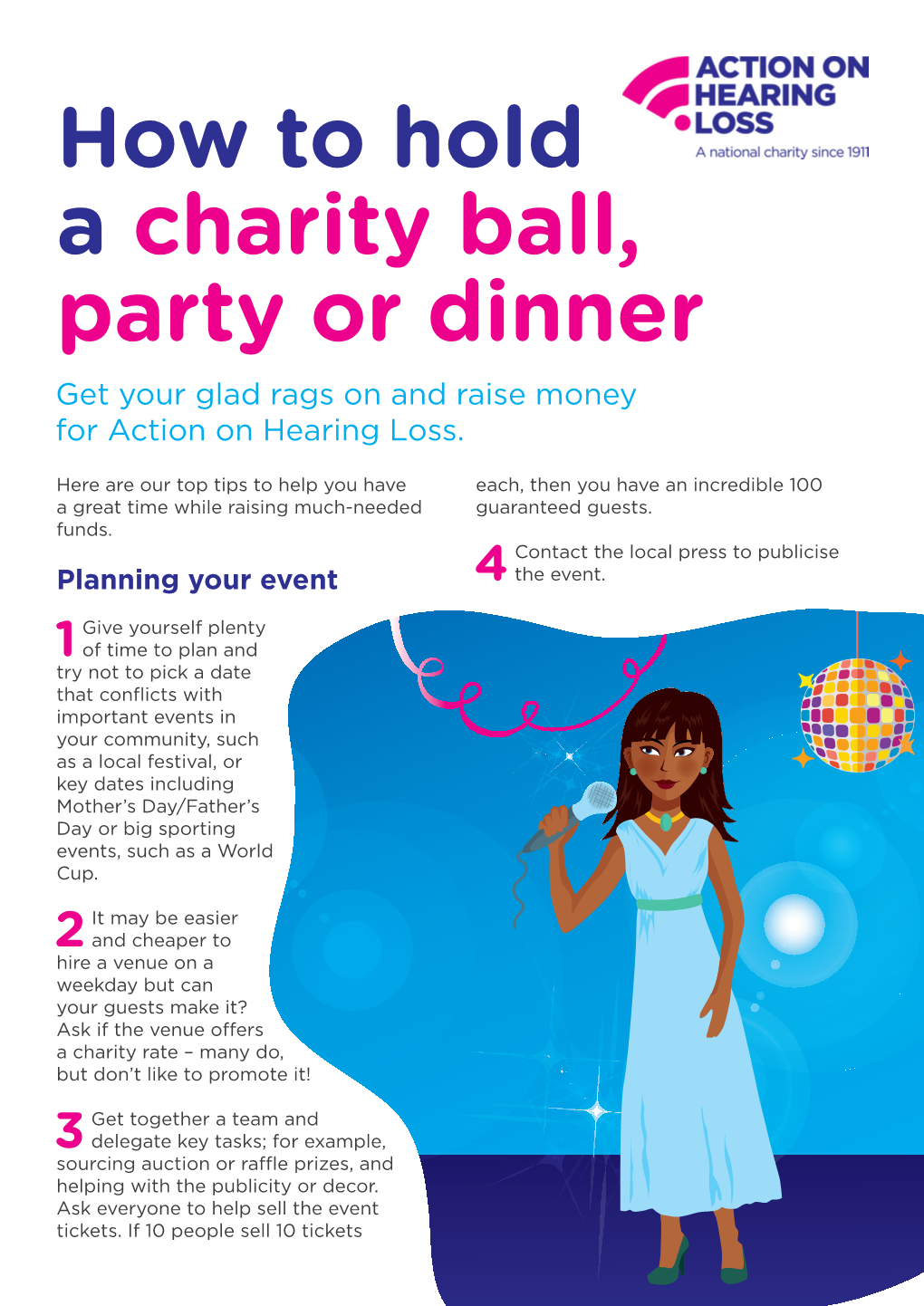 How to Hold a Charity Ball, Party Or Dinner Get Your Glad Rags on and Raise Money for Action on Hearing Loss