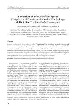 (C. Ligniaria and C. Malacotricha) with a New Pathogen of Black Pine Needles – Sordaria Macrospora