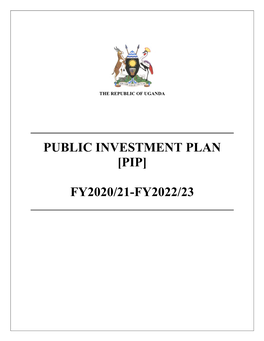 Public Investment Plan [Pip] Fy2020/21-Fy2022/23