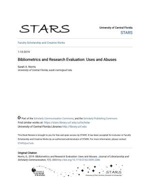 Bibliometrics and Research Evaluation: Uses and Abuses