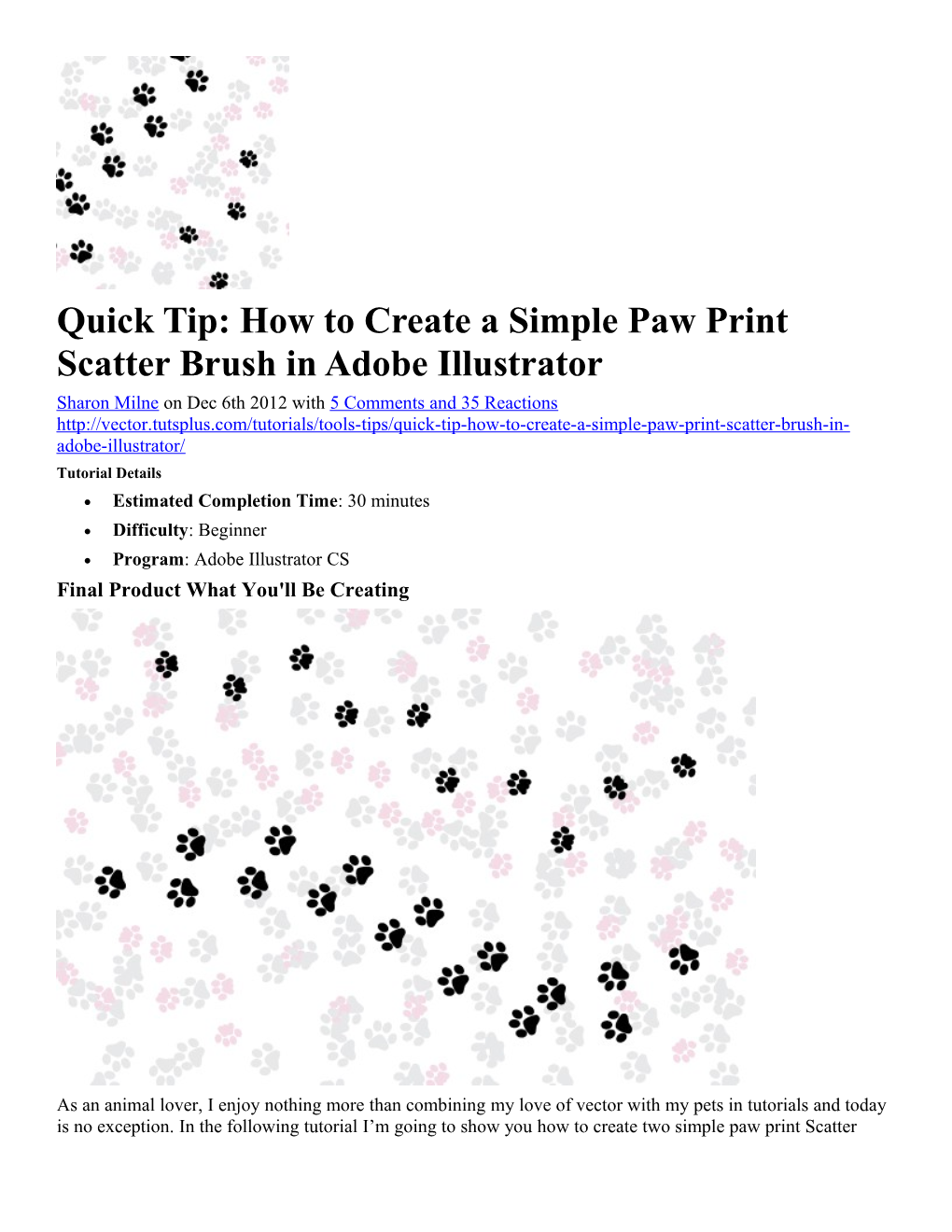 Quick Tip: How to Create a Simple Paw Print Scatter Brush in Adobe Illustrator