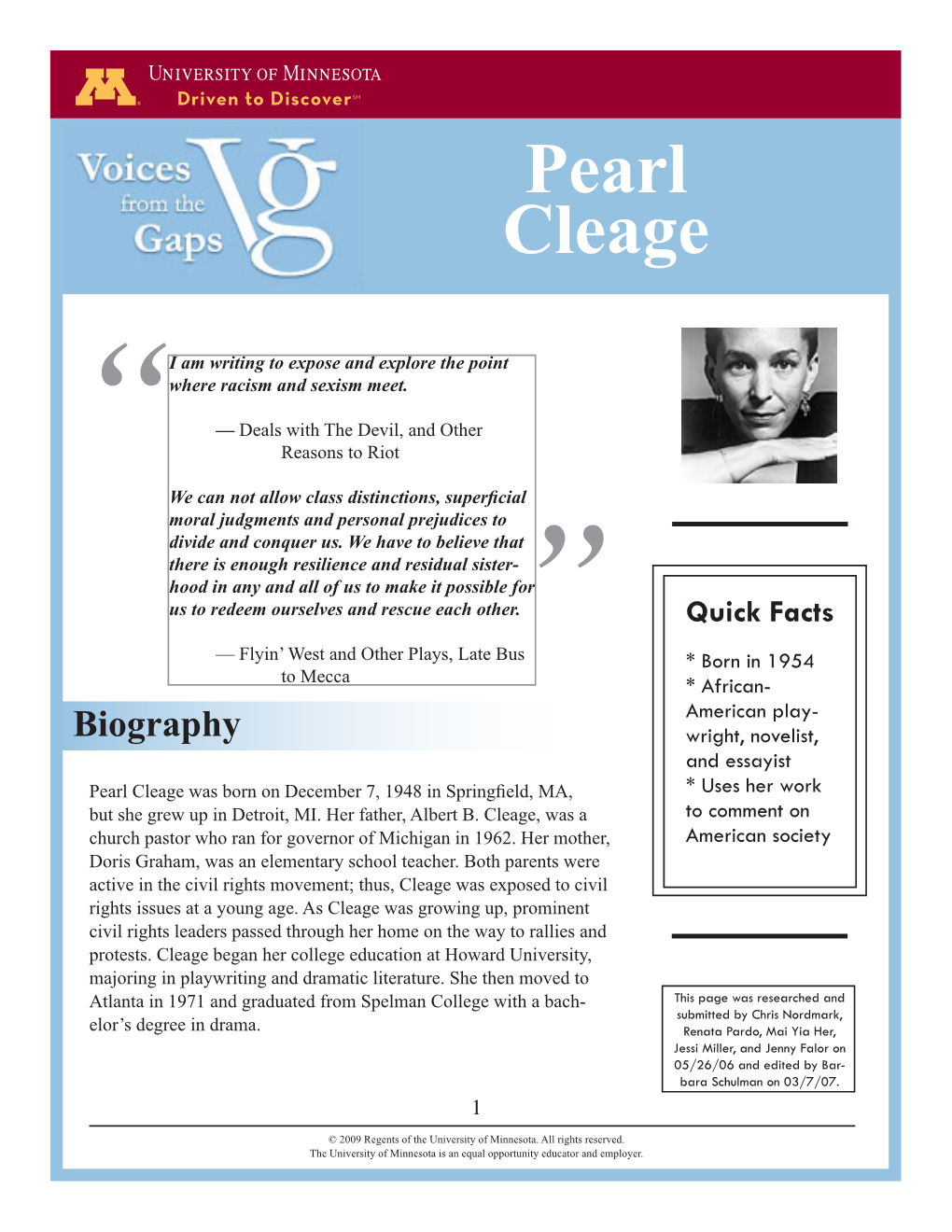 Pearl Cleage