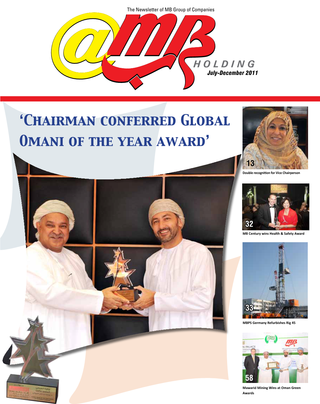 'Chairman Conferred Global Omani of the Year Award'