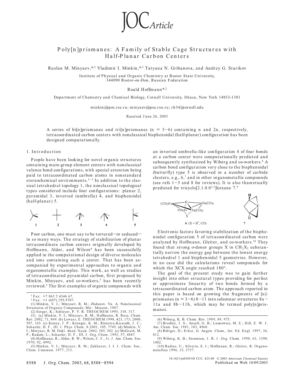 Prismanes: a Family of Stable Cage Structures with Half-Planar Carbon Centers