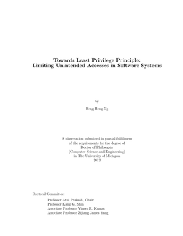 Towards Least Privilege Principle: Limiting Unintended Accesses in Software Systems