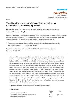 The Global Inventory of Methane Hydrate in Marine Sediments: a Theoretical Approach