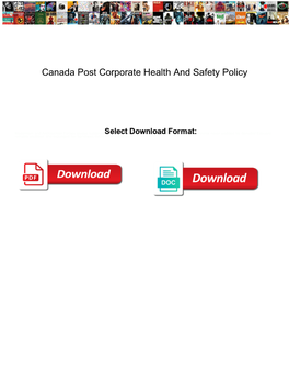 Canada Post Corporate Health and Safety Policy