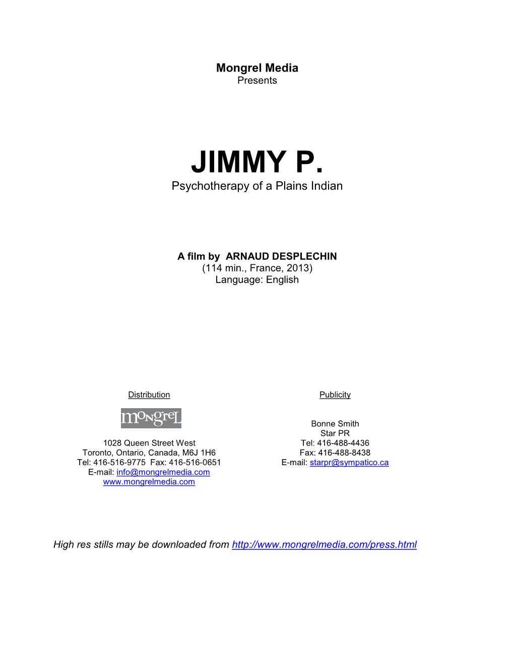 JIMMY P. Psychotherapy of a Plains Indian