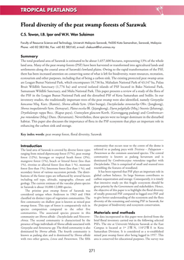 Floral Diversity of the Peat Swamp Forests of Sarawak