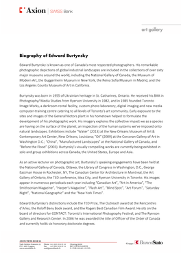 Biography of Edward Burtynsky