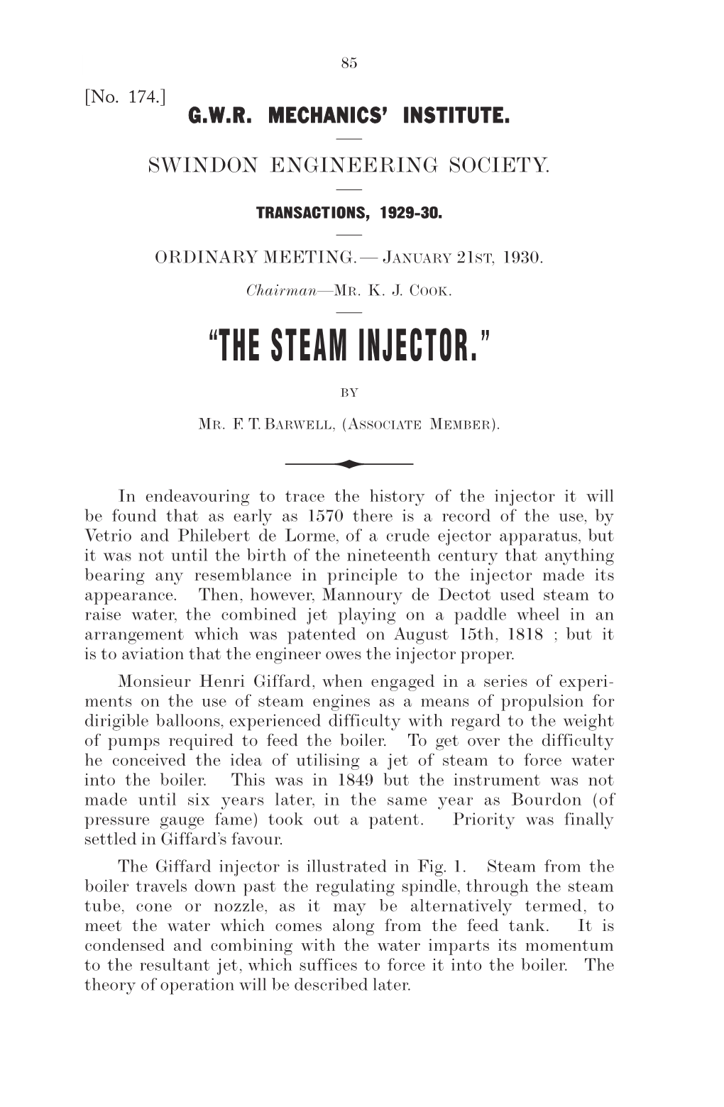 “The Steam Injector.”