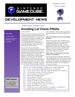 Avoiding Lot Check Pitfalls by Nintendo SDSG Bugs Or Guideline Violations