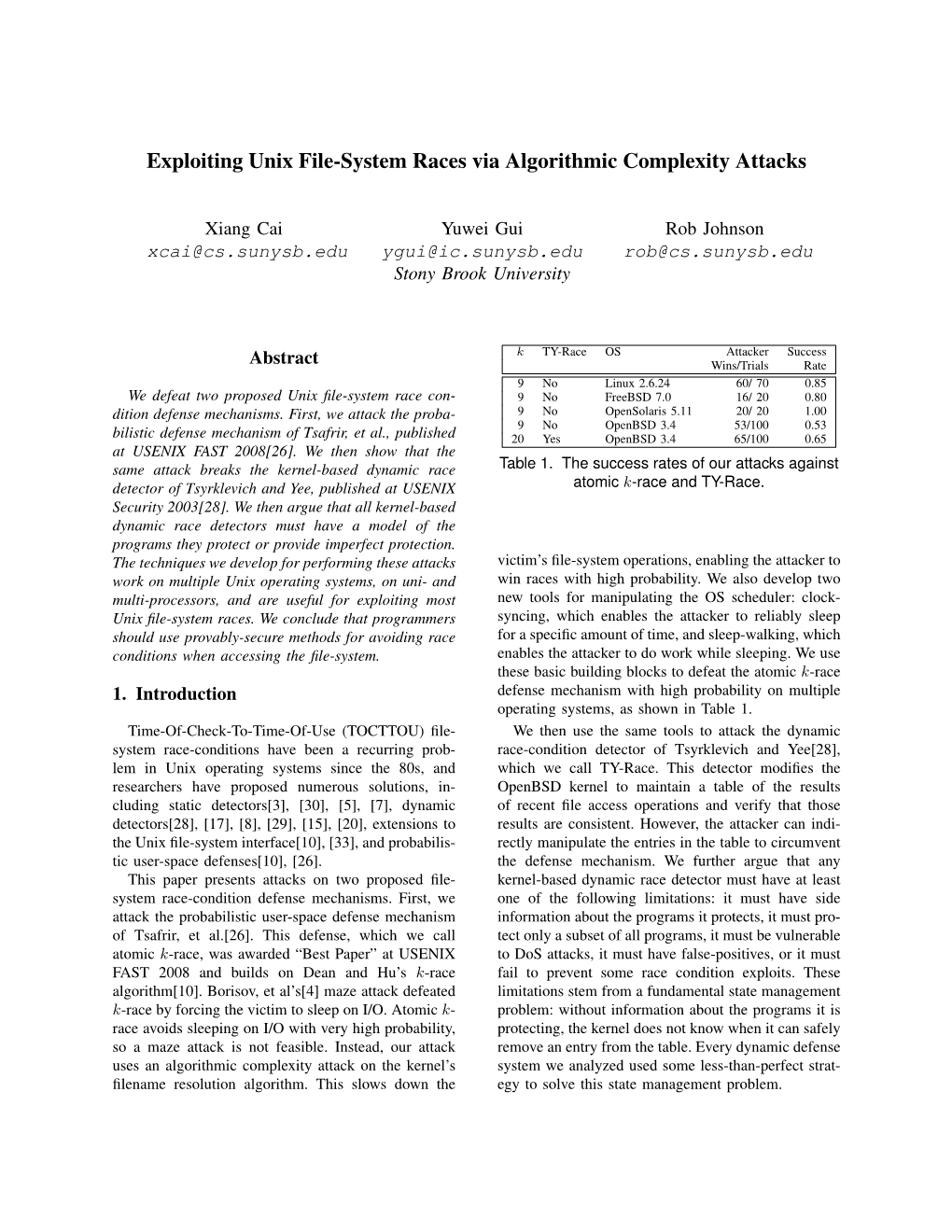 Exploiting Unix File-System Races Via Algorithmic Complexity Attacks