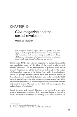 Cleo Magazine and the Sexual Revolution Megan Le Masurier