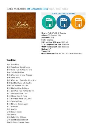 Reba Mcentire 50 Greatest Hits Mp3, Flac, Wma