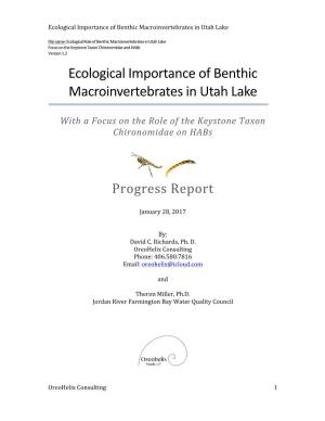 Ecological Importance of Benthic Macroinvertebrates in Utah Lake