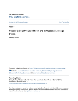 Chapter 2: Cognitive Load Theory and Instructional Message Design