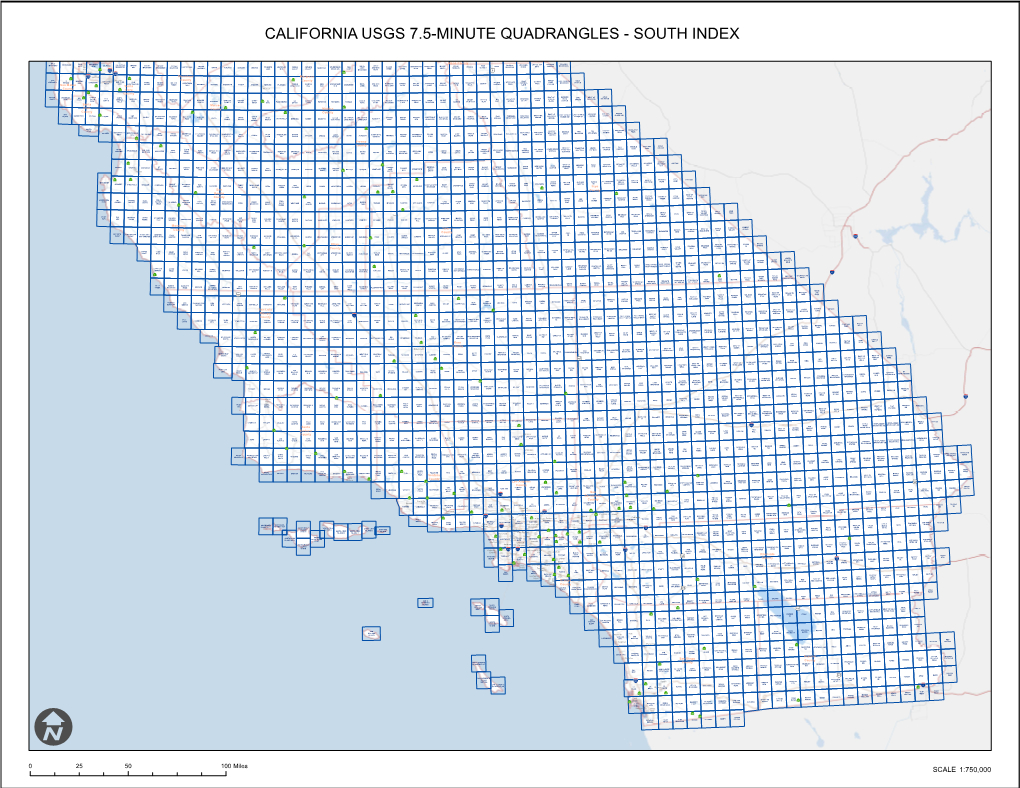 California Usgs 7.5-Minute Quadrangles - South Index