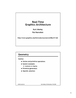 Real-Time Graphics Architecture