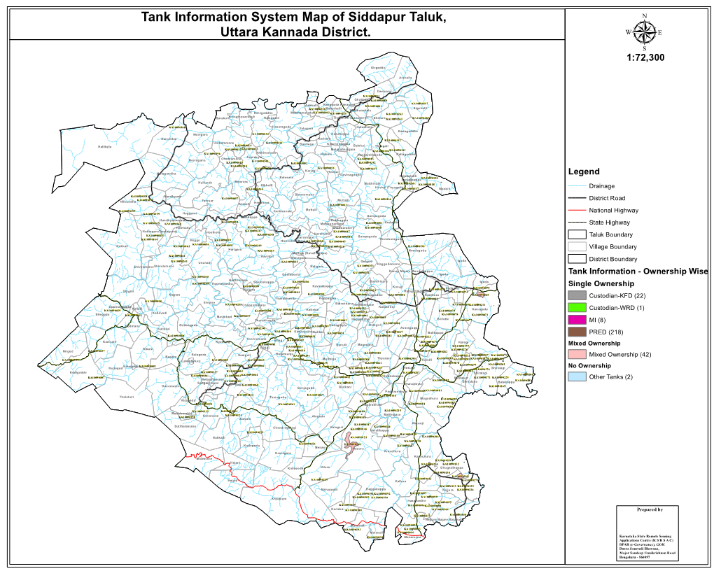 Tank Information System Map of Siddapur Taluk, Uttara Kannada District