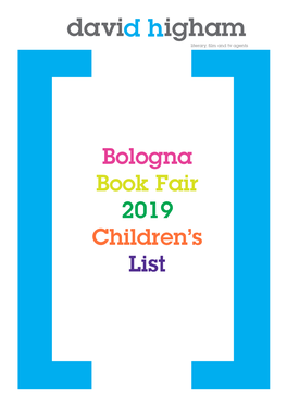 Bologna Book Fair 2019 Children's List