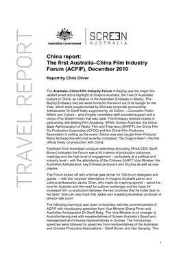 Australia-China Forum Report 2010