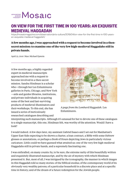 AN EXQUISITE MEDIEVAL HAGGADAH An-Exquisite-Medieval-Haggadah