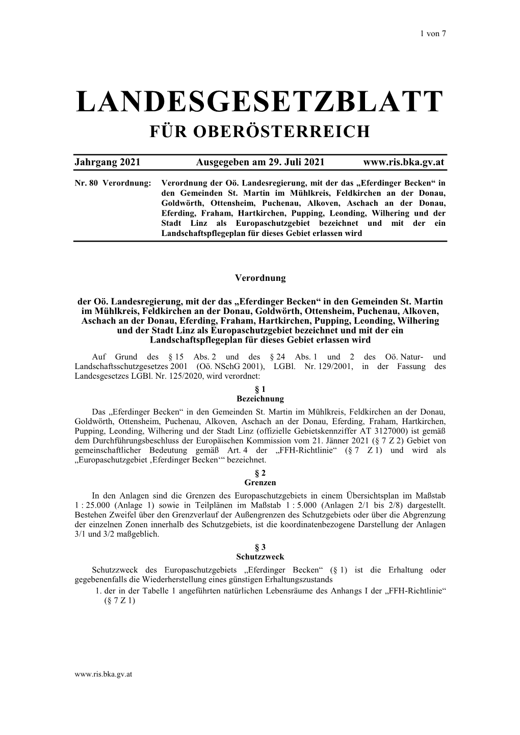 Landesgesetzblatt Für Oberösterreich