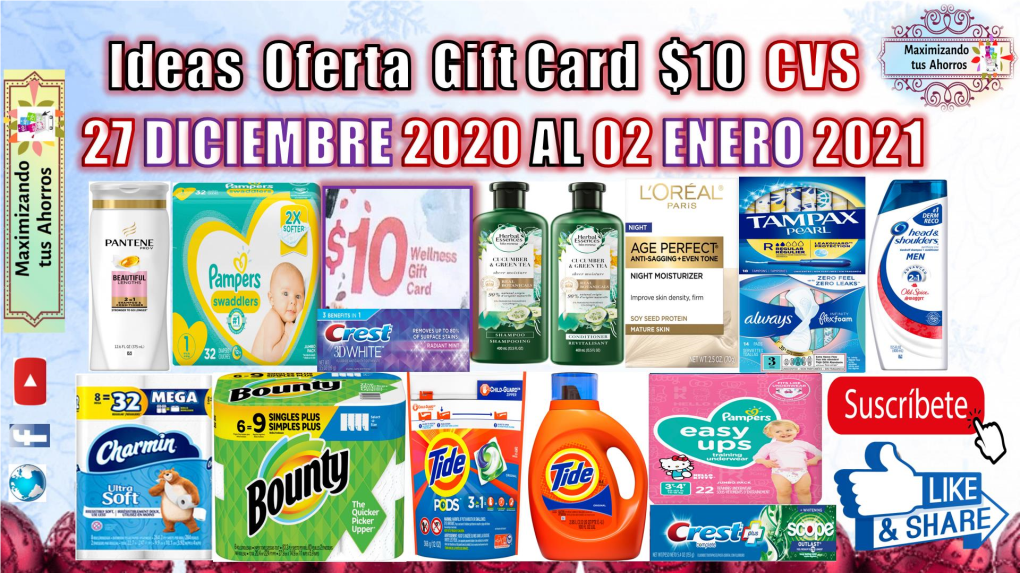 Spend $30, Selects Products, Get $10 Gift Card, (Limite 1 Tarjeta)