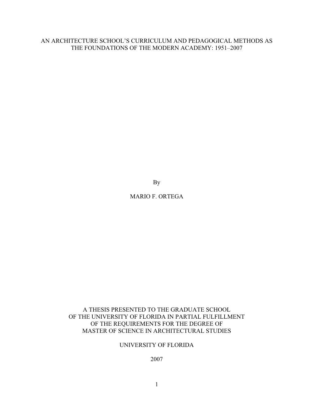 University of Florida Thesis Or Dissertation Formatting