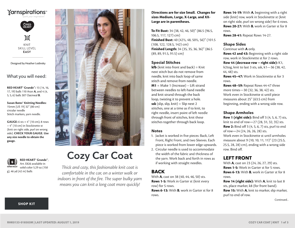 Cozy Car Coat the Yarn