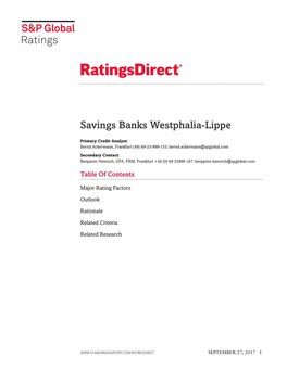 Savings Banks Westphalia-Lippe