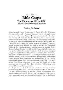 Rifle Corps the Volunteers, 1859 – 1920