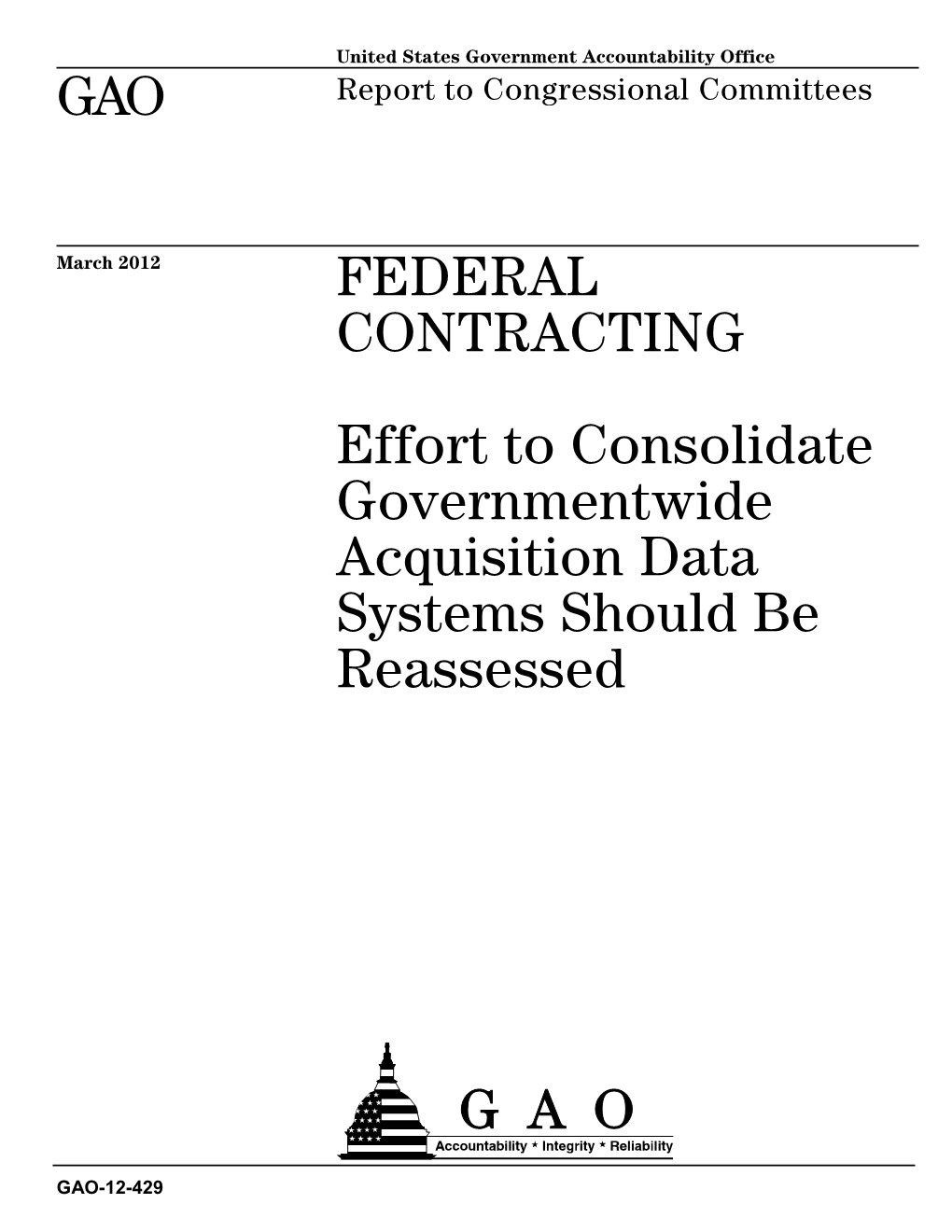 GAO-12-429, Federal Contracting