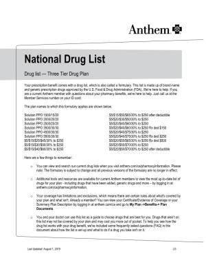 Anthem Blue Cross Prescription Formulary List