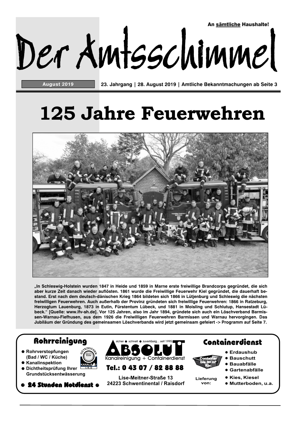 125 Jahre Feuerwehren