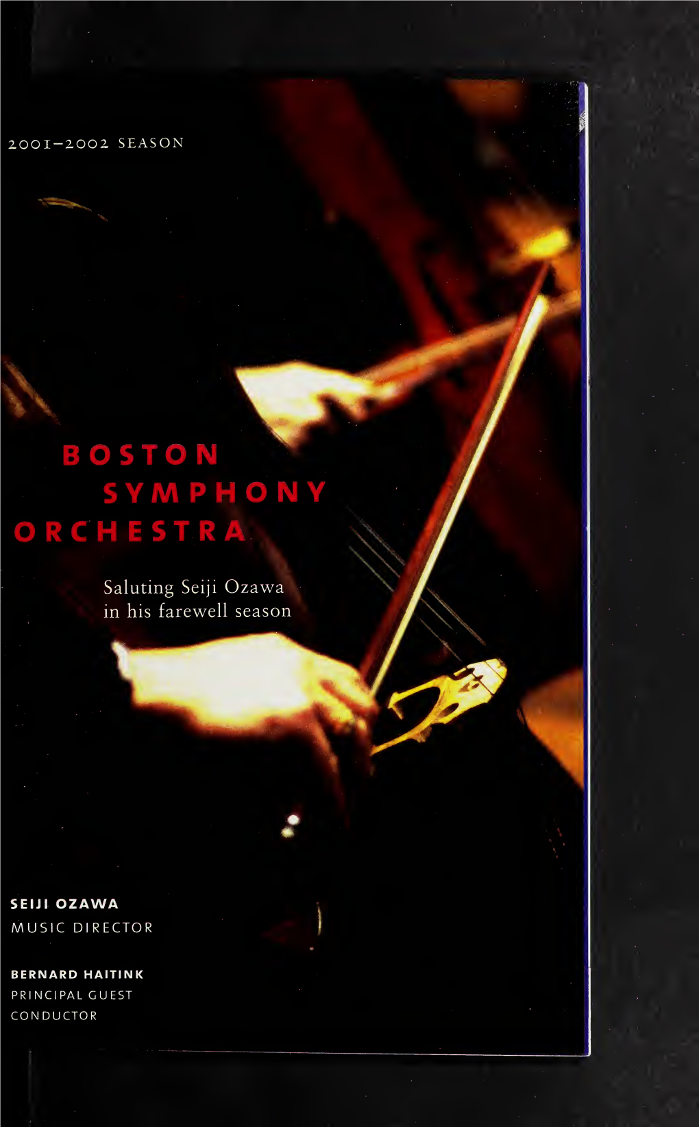 Boston Symphony Orchestra Concert Programs, Season 121, 2001-2002