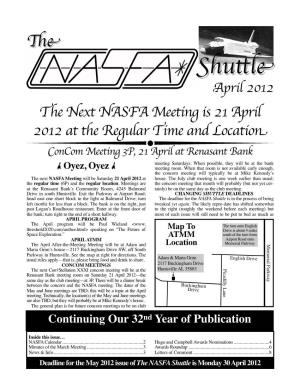 April 2012 NASFA Shuttle