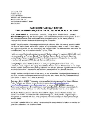 Kathleen Madigan Brings the “Bothering Jesus Tour” to Parker Playhouse