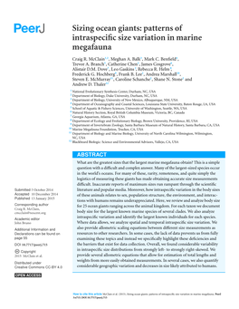 Patterns of Intraspecific Size Variation in Marine Megafauna